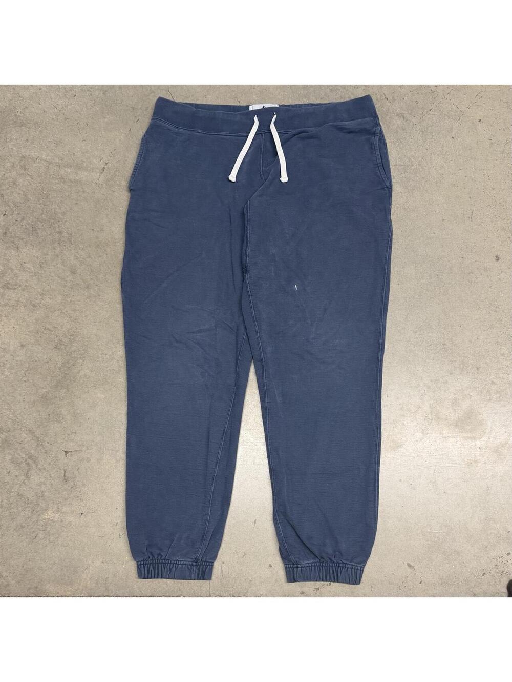 American Giant Sweatpants Mens Large Navy Fleece Joggers Heavyweight Lounge USA